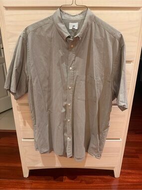 H&M Men's Short-Sleeve Button-Down Shirt - Light beige